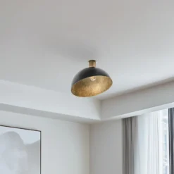 Plafón Sfera, Ø 35 cm, negro/dorado