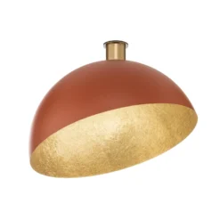 Plafón Sfera, Ø 50 cm, rojo/dorado, metal, E27