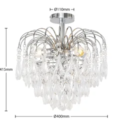 Plafón Silino de Lindby, gris, metal, Ø 40 cm, E14
