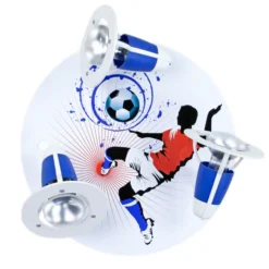 Plafón Soccer, 3 luces, azul-blanco