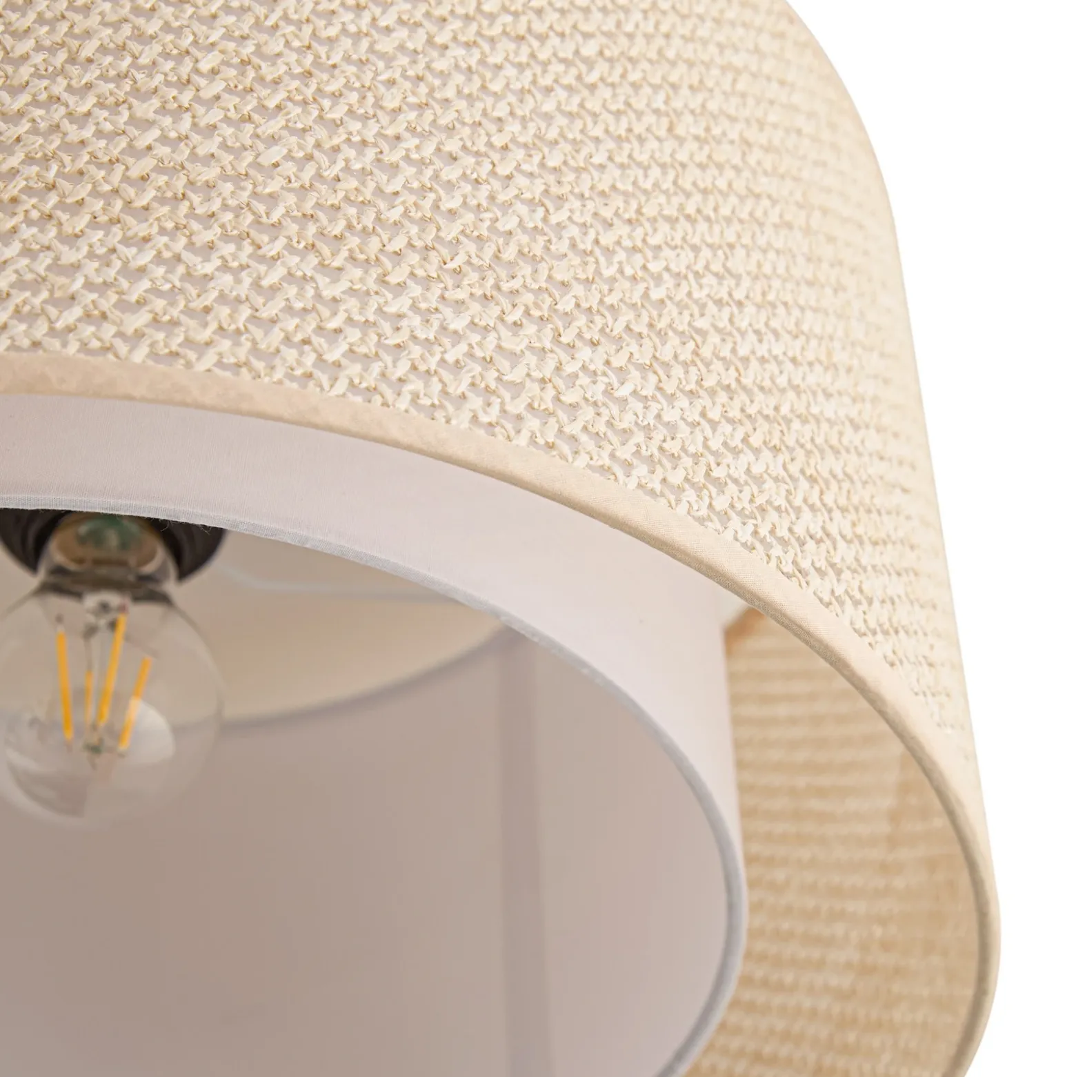 Plafón Soula de Lindby, Ø 40 cm, beige, plástico, E27