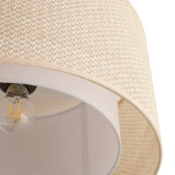 Plafón Soula de Lindby, Ø 40 cm, beige, plástico, E27