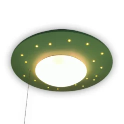 Plafón Starlight con lámpara estrellada, verde