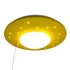 Plafón Starlight con lámpara estrellada, amarillo