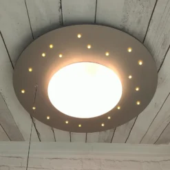 Plafón Starlight con lámpara estrellada, plata