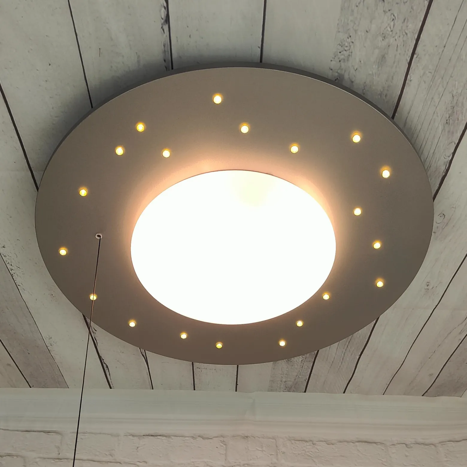 Plafón Starlight con lámpara estrellada, plata