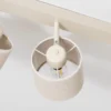 Plafón Suerte, blanco crema, textil lino, 4 luces
