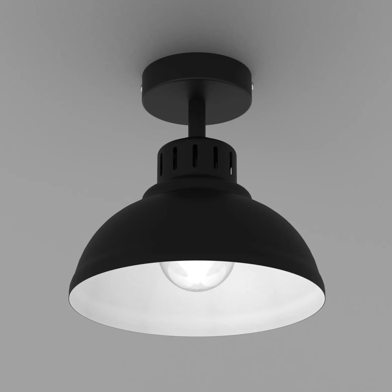 Plafón Sven, 1 luz, negro, acero, E27