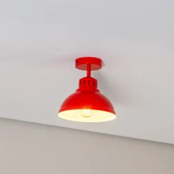 Plafón Sven, 1 luz, rojo, acero, E27