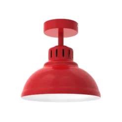 Plafón Sven, 1 luz, rojo, acero, E27