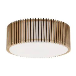 Plafón Tarta, Ø 50 cm, madera, difusor textil, 4 x E27