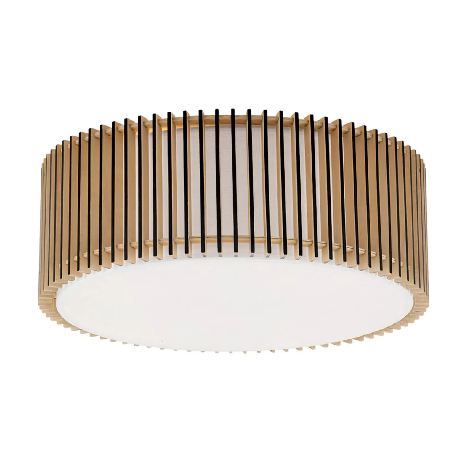 Plafón Tarta, Ø 50 cm, madera, difusor textil, 4 x E27