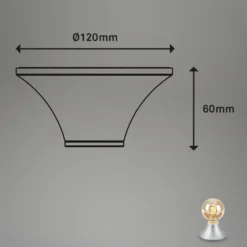 Plafón Tepel para baño IP44 E27 cromado mate
