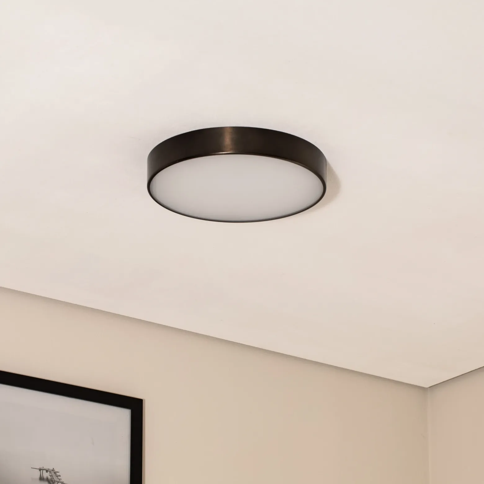 Plafón Timur LED, antracita, acero, Ø 34 cm