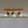 Plafón Townshend 3 de madera 3 luces negro