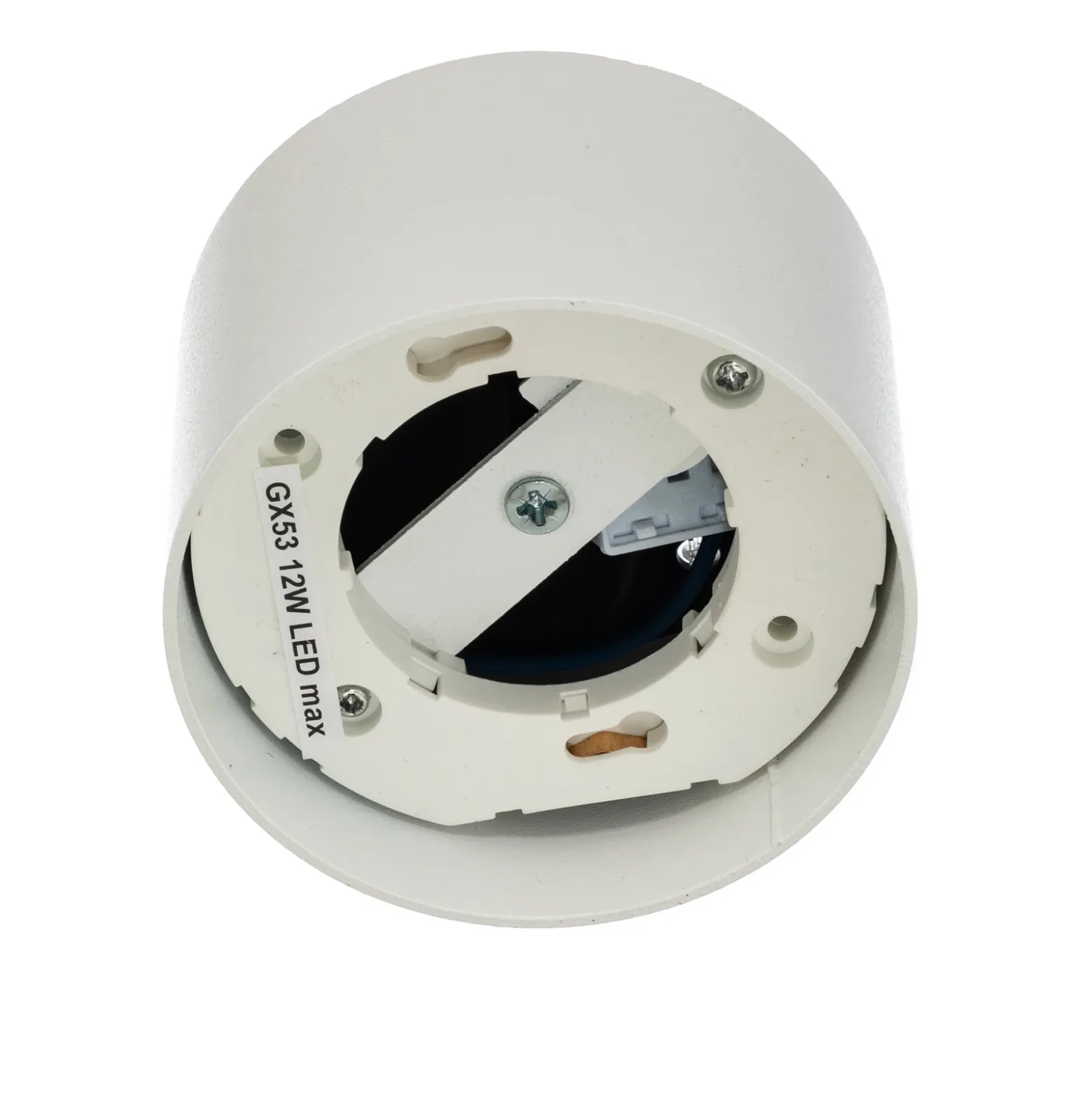 Plafón Tubo S, blanca, acero, Ø 8 cm, GX53