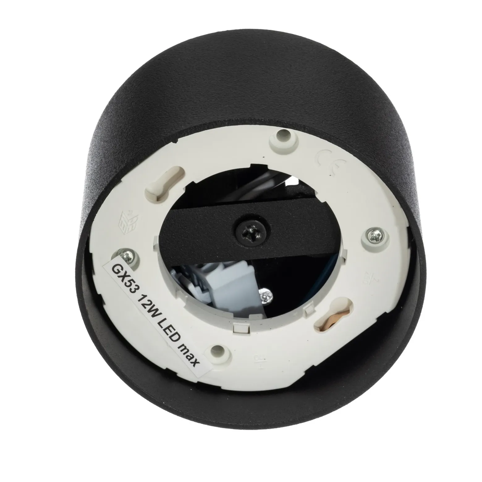 Plafón Tubo S, negro, acero, Ø 8 cm, GX53