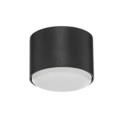 Plafón Tubo S, negro, acero, Ø 8 cm, GX53