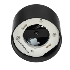 Plafón Tubo S, negro, acero, Ø 8 cm, GX53