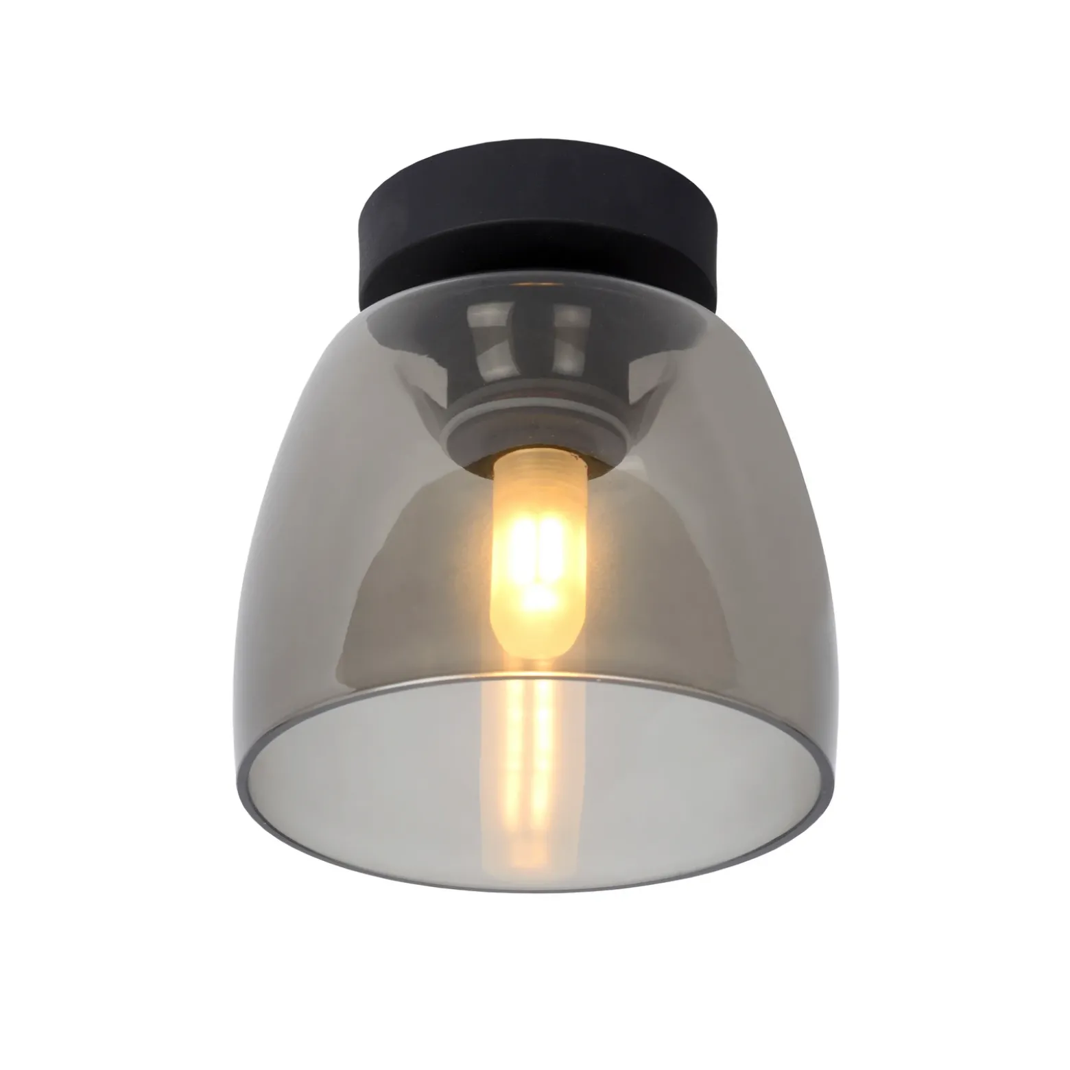 Plafón Tyler para cuarto de baño, negro/gris humo