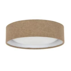 Plafón Uno, beige, textil, Ø 25 cm, GX53