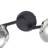Plafón Valentina de Lindby, gris/negro, 4 luces, cristal
