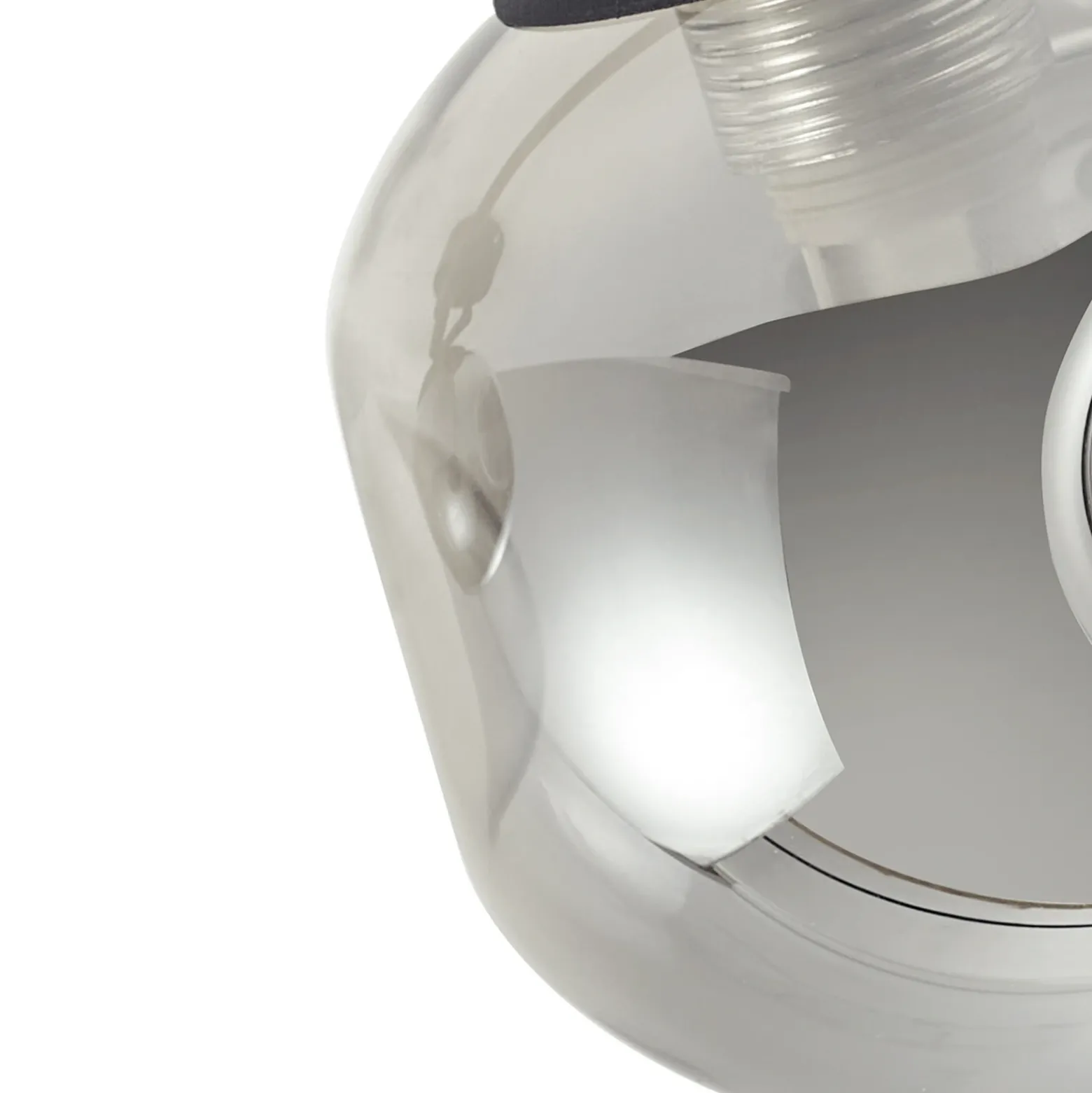 Plafón Valentina de Lindby, gris/negro, 4 luces, cristal