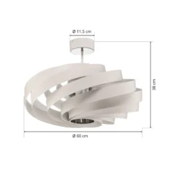 Plafón Vento, blanco, Ø 60 cm, metal, E27