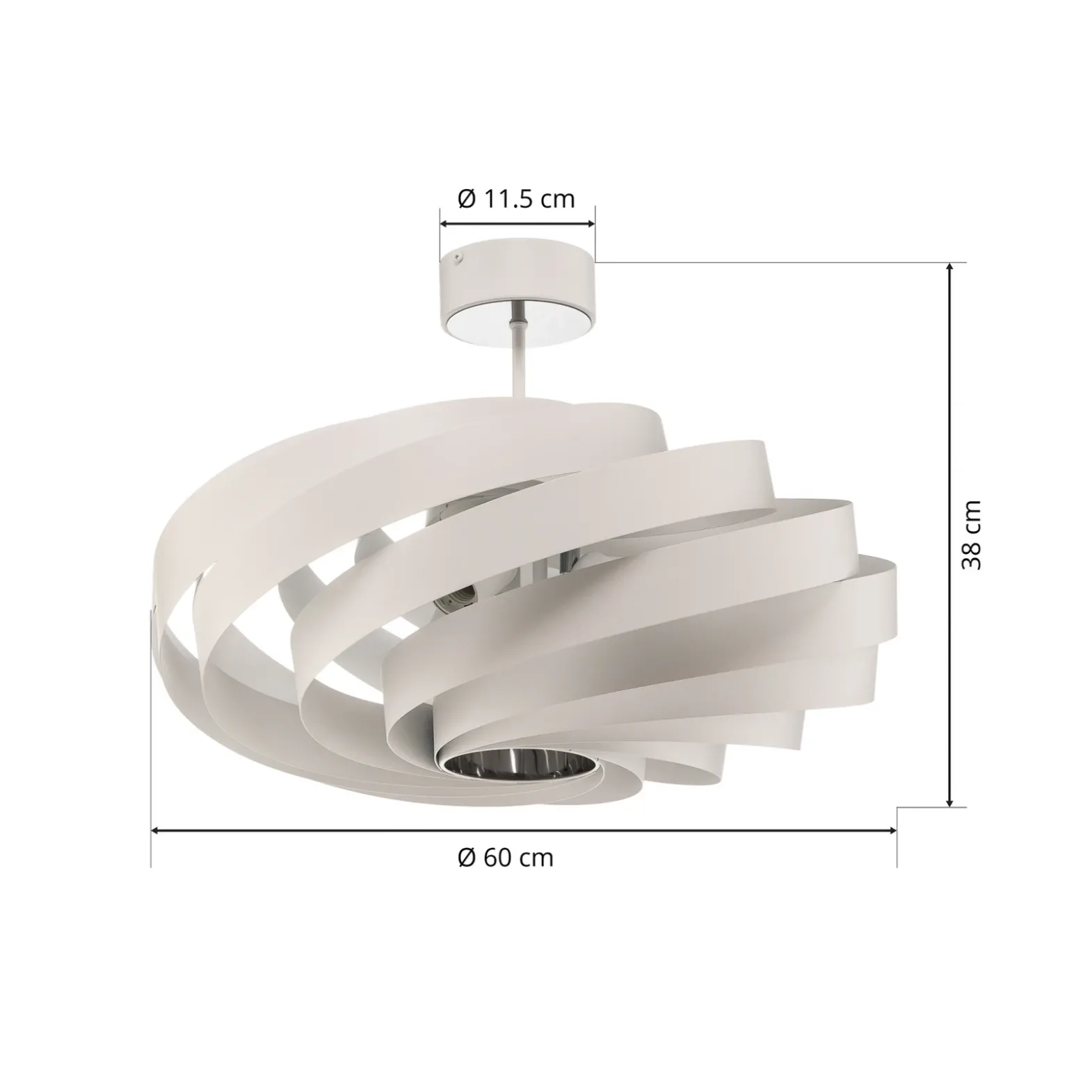 Plafón Vento, blanco, Ø 60 cm, metal, E27