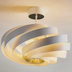 Plafón Vento, blanco, de metal, Ø 50 cm