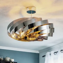 Plafón Vento, cromo niquelado, Ø 60 cm, metal