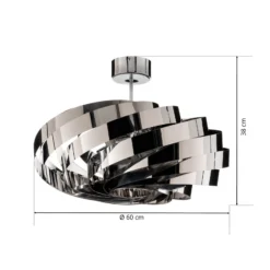 Plafón Vento, cromo niquelado, Ø 60 cm, metal