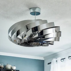 Plafón Vento, cromo niquelado, Ø 60 cm, metal