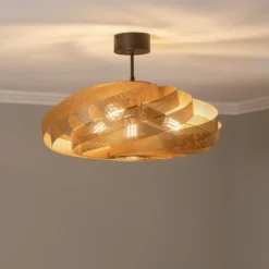 Plafón Vento, dorado, Ø 60 cm