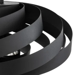 Plafón Vento, negro, Ø 50 cm, metal, E27