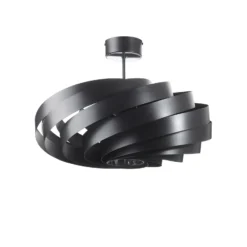 Plafón Vento, negro, Ø 60 cm, metal, E27