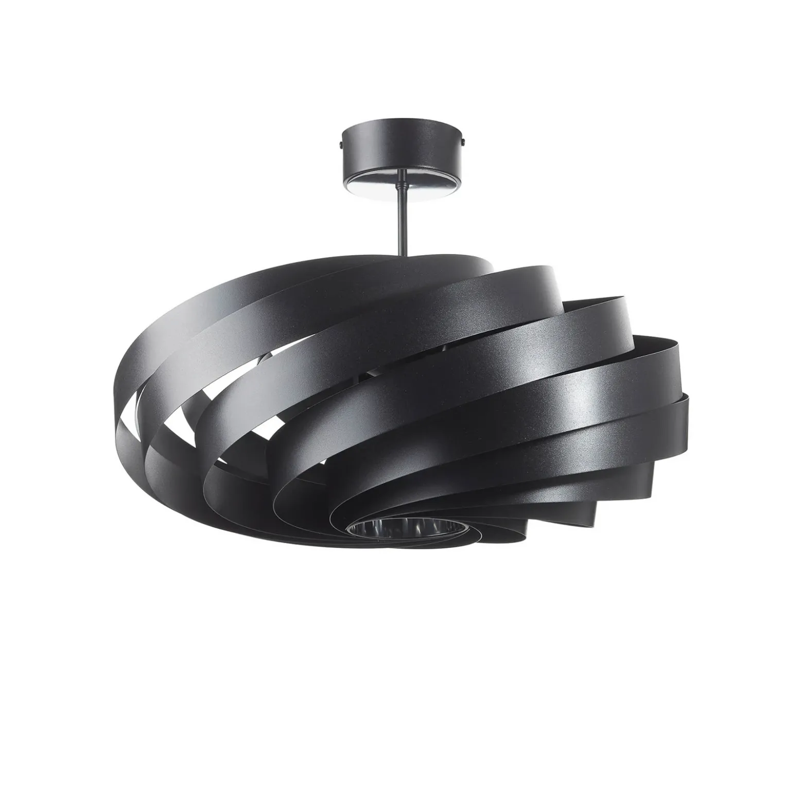 Plafón Vento, negro, Ø 60 cm, metal, E27