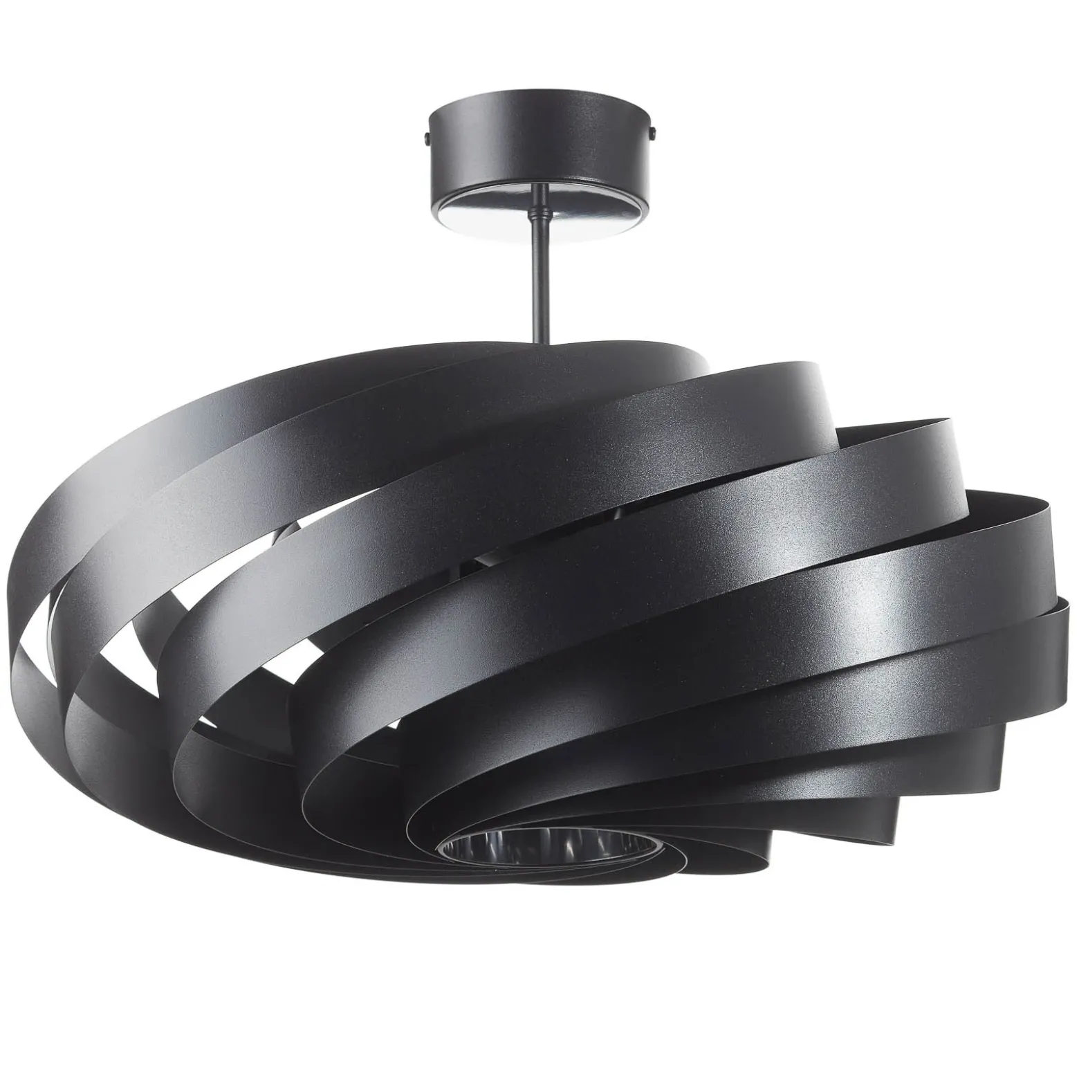 Plafón Vento, negro, Ø 60 cm, metal, E27
