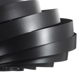 Plafón Vento, negro, Ø 60 cm, metal, E27