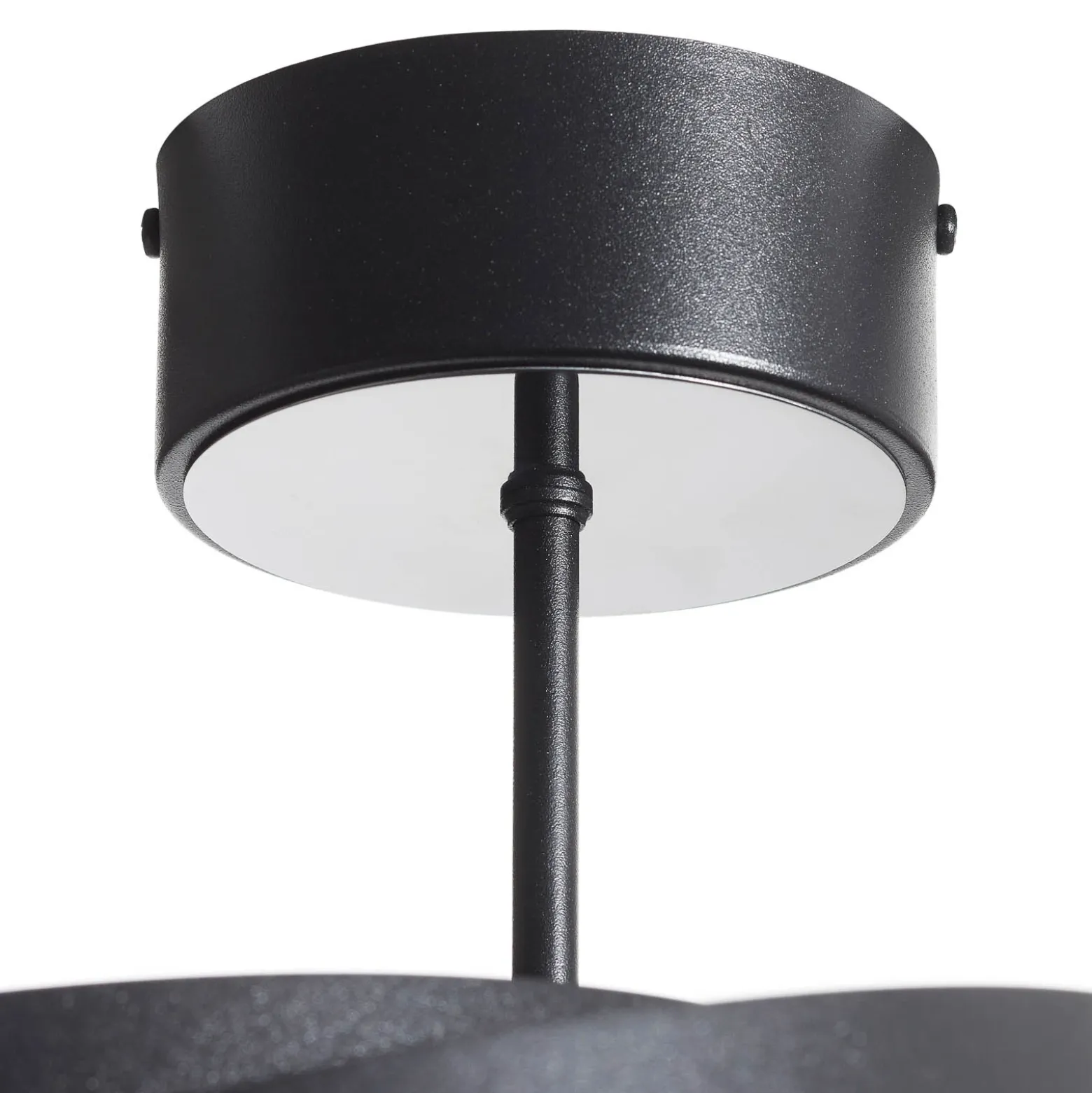 Plafón Vento, negro, Ø 60 cm, metal, E27