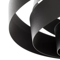 Plafón Vento, negro, Ø 40 cm, metal, E27