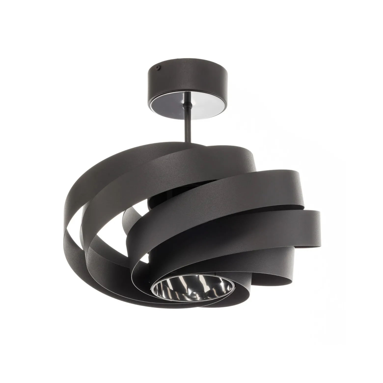 Plafón Vento, negro, Ø 40 cm, metal, E27