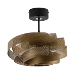 Plafón Vento, negro/dorado, metal, Ø 40 cm, E27
