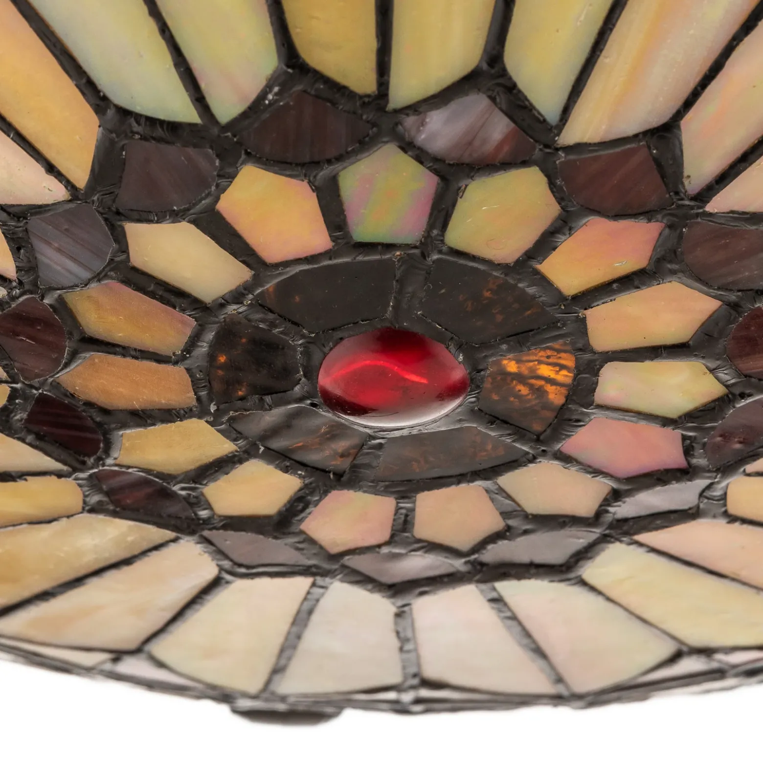 Plafón West End, bronce/multicolor, Ø 42 cm, cristal