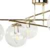Plafón Zoe, color dorado, 72 cm de largo, 6 luces, cristal
