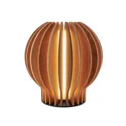 PLEASE WAIT to be SEATED Lámpara recargable RADIANT Madera clara 14 cm