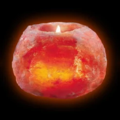Portacandelitas de cristal de sal, tamaño mediano 700 g