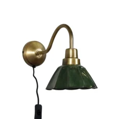 PR Home Aplique de pared Ester, verde, saliente 34 cm, metal