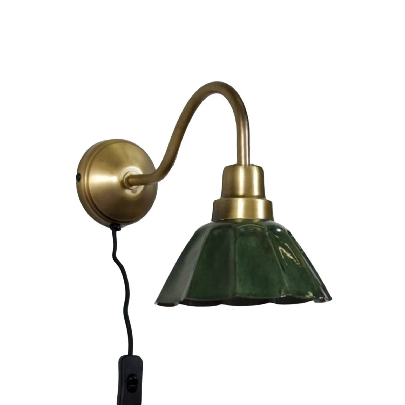 PR Home Aplique de pared Ester, verde, saliente 34 cm, metal