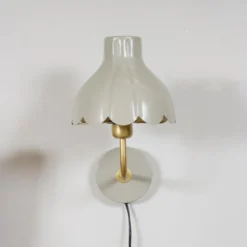 PR Home Aplique de pared Wells, beige/dorado, 21 cm, metal